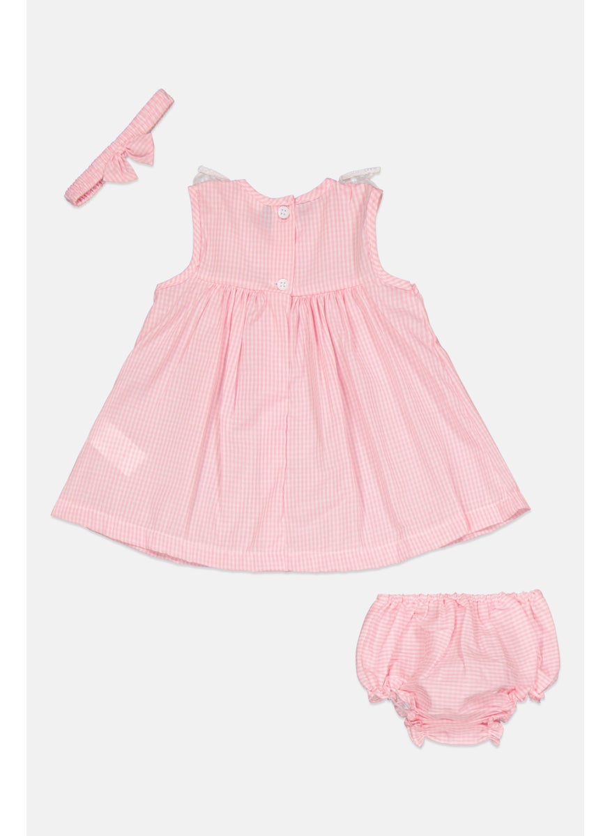 Rock-A-Bye Baby Boutique Toddlers Girl 3 Pcs Dress And Panty With Head Wraps Set, Pink  - Image 2