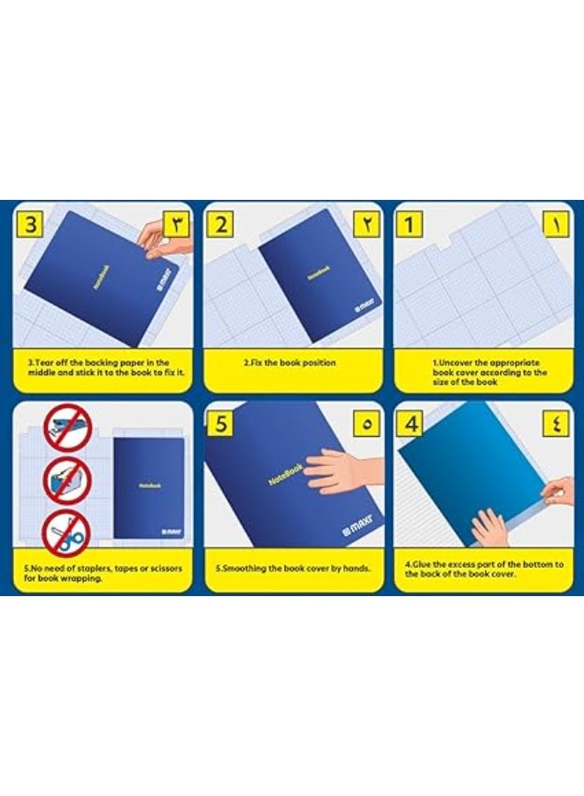 Maxi Self Adhesive Book Covering with Clear 34x37 Centimetre. [Pack of 20] Waterproof Plastic Clear Book Covers - Image 2