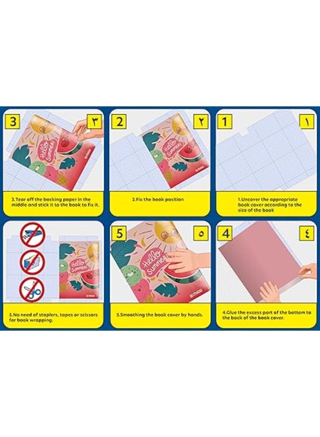 Maxi Self Adhesive Book Covering with Clear 34x37 Centimetre. [Pack of 20] Waterproof Plastic Clear Book Covers - Image 3
