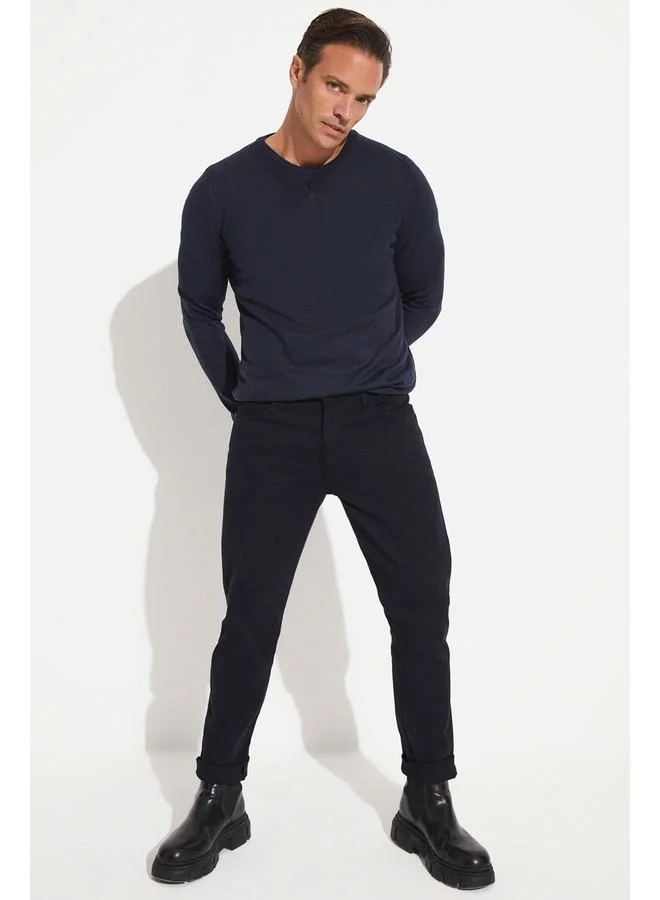 JUNE June Men Regular Fit V-Neck Knitwear Sweater Navy