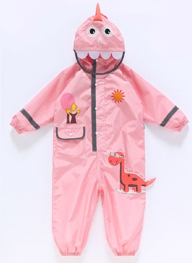 Loquat Children Dinosaur Three-Dimensional One-Piece Hooded Raincoat  - Image 1