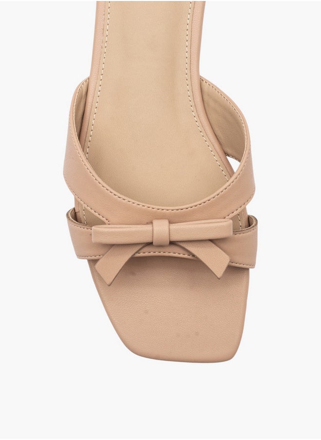 Flora Bella By Shoexpress Bow Accent Slip-On Flat Sandals  - Image 4