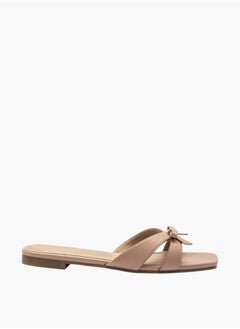 Flora Bella By Shoexpress Bow Accent Slip-On Flat Sandals  - Image 3