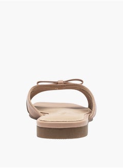 Flora Bella By Shoexpress Bow Accent Slip-On Flat Sandals  - Image 5