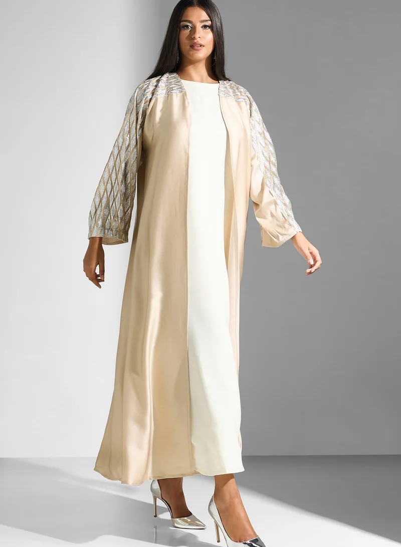 Meem by Mariyah Embellished Long Sleeve Abaya