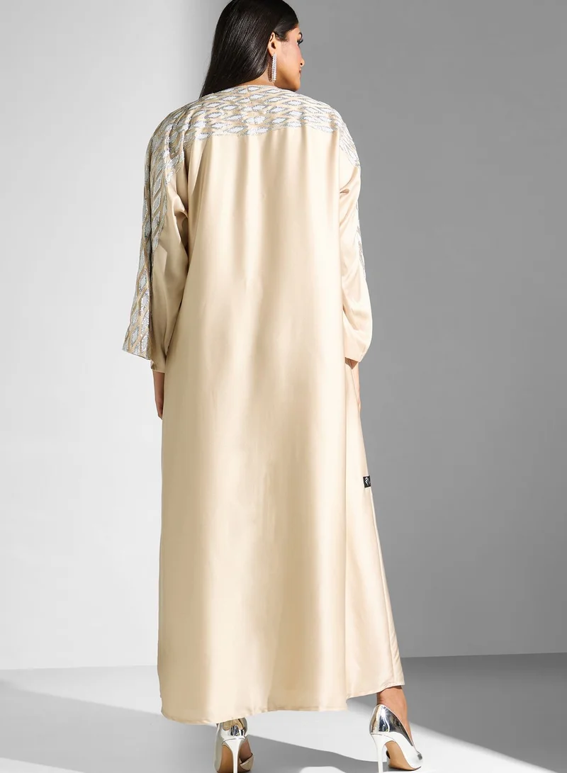 Meem by Mariyah Embellished Long Sleeve Abaya