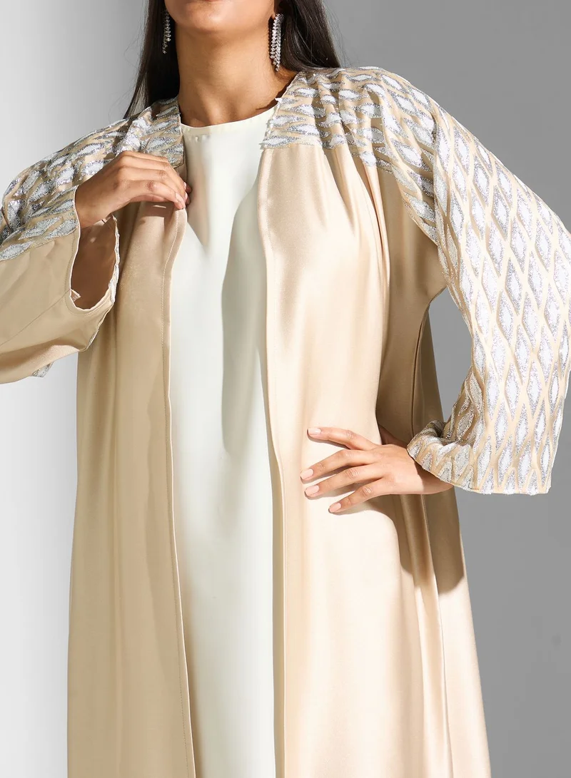 Meem by Mariyah Embellished Long Sleeve Abaya