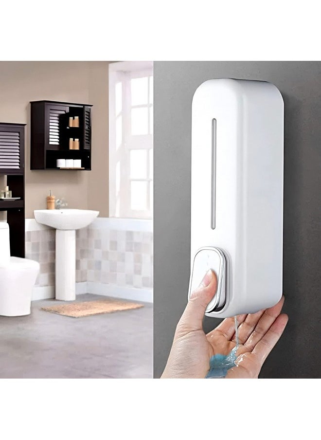 Carnival Carnival ABS Wall Mounted Manual Soap Dispenser 350ml Liquid, Soap, Lotion, Shampoo, Conditioner Dispenser for Bathroom,Kitchen and Washbasin(White ABS)  - Image 2
