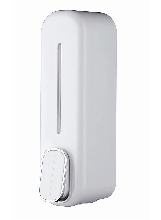 Carnival Carnival ABS Wall Mounted Manual Soap Dispenser 350ml Liquid, Soap, Lotion, Shampoo, Conditioner Dispenser for Bathroom,Kitchen and Washbasin(White ABS)  - Image 1