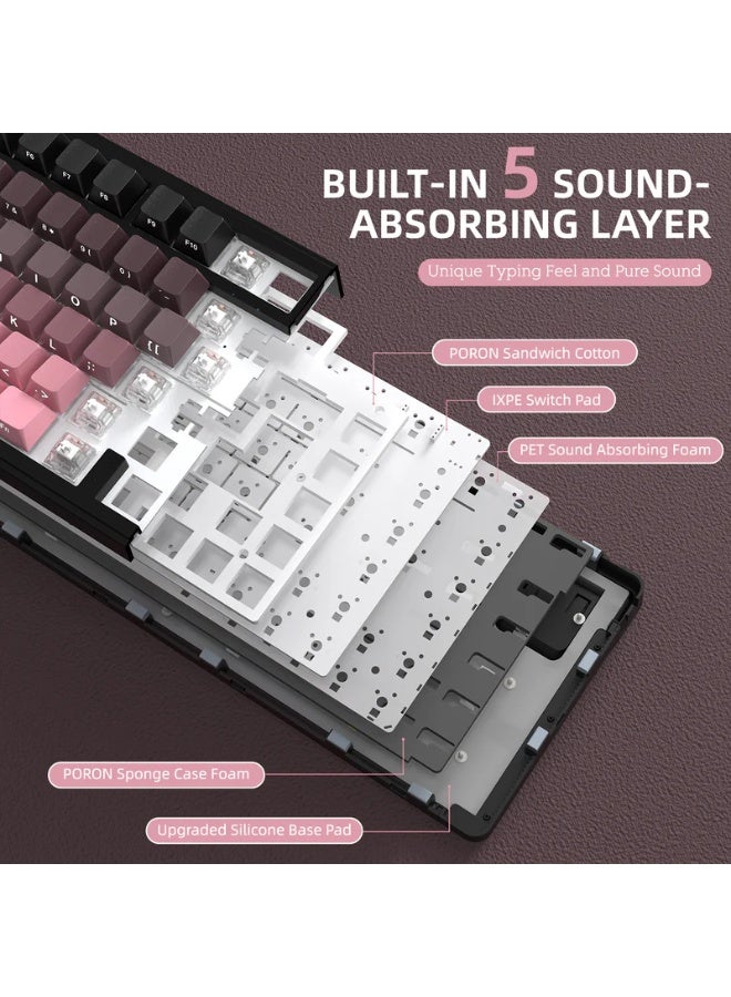 Attack Shark Shark Attack X85 Wireless Tri-Mode Mechanical Keyboard 75% Mechanical Keyboard with CNC Grip, 5-Layer Padding, Hot Swappable, RGB Backlighting Built-in Multiple Lighting Effects Can Be Switched to Support Music Rhythm Color Blackberry - Image 5