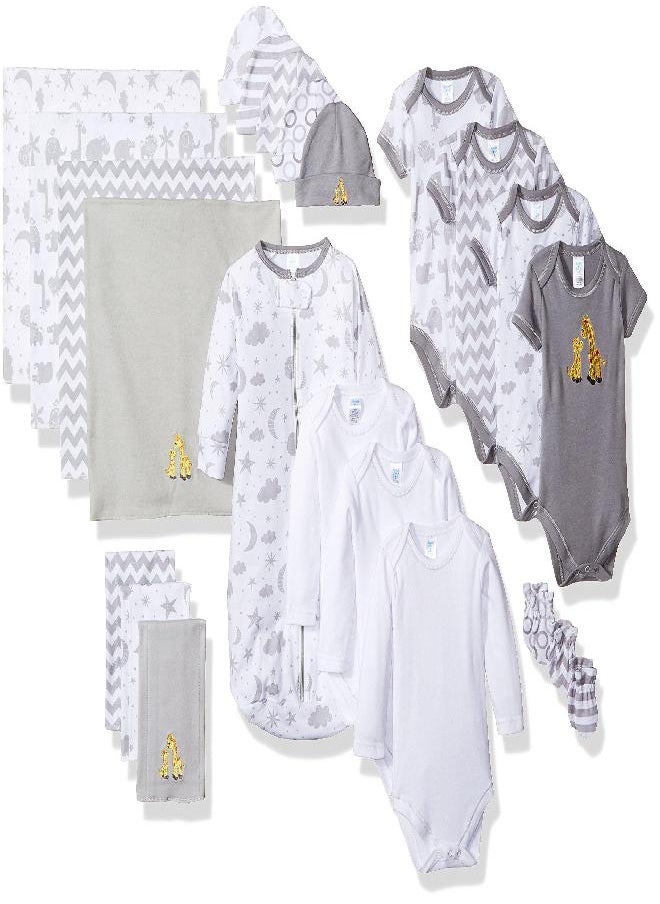 Spasilk - Spasilk Baby Essential 23 Piece Layette Set for Newborns and Infants, 0-6 Months, Grey Celestial - Image 1