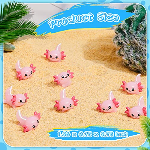 Lewtemi 12 Pieces Mini Resin Axolotl Charm Axolotl Tiny Animal Figurine Gifts Miniature Garden Landscape Aquarium Dollhouse Ornament Potted Plants Decoration DIY Crafts Pink - Image 5