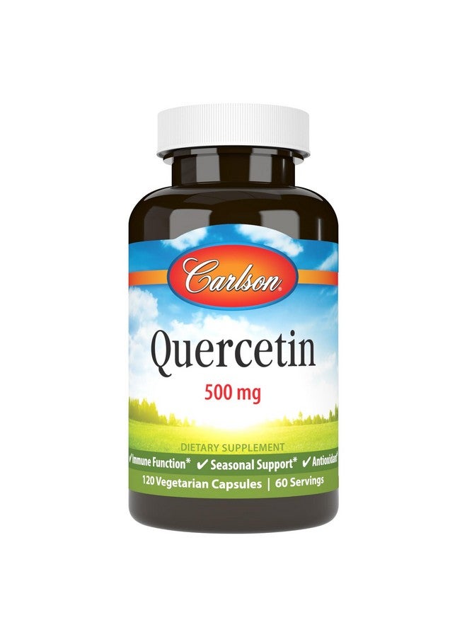 Carlson - Quercetin, 500 mg, Seasonal Support, Skin Health, Optimal Wellness, 120 Vegetarian Capsules - Image 1
