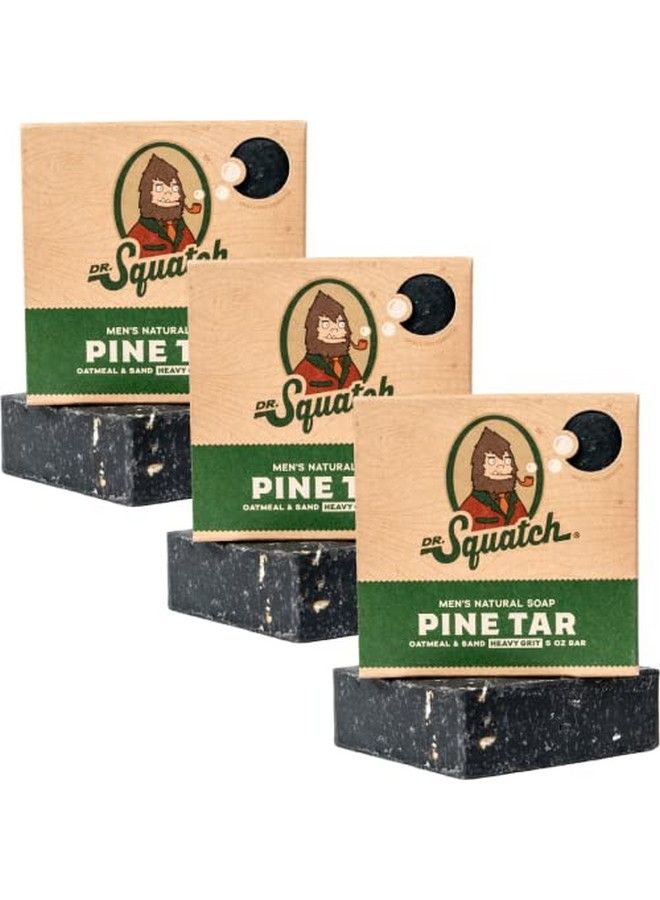 Dr. Squatch All Natural Bar Soap For Men With Heavy Grit 3 Pack Pine Tar - Image 2