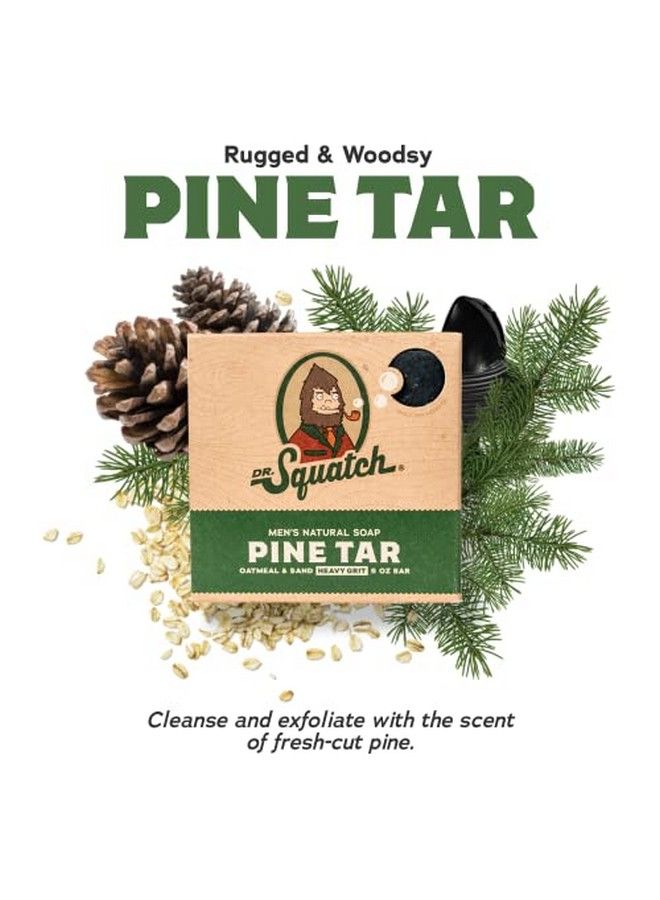 Dr. Squatch All Natural Bar Soap For Men With Heavy Grit 3 Pack Pine Tar - Image 3
