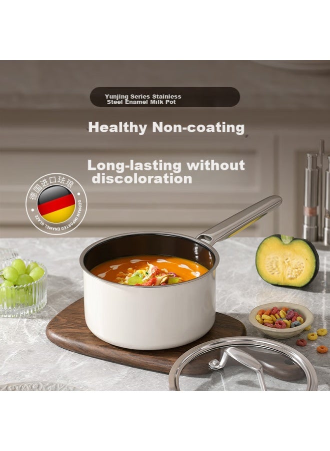 Deslon Enamel Milk Pot Non-stick Pot For Baby Food, Suitable For Boiling Milk, 18cm, Compatible With Gas And Induction Cooktops - Image 1