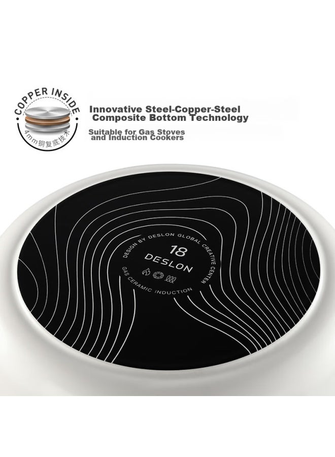 Deslon Enamel Milk Pot Non-stick Pot For Baby Food, Suitable For Boiling Milk, 18cm, Compatible With Gas And Induction Cooktops - Image 4