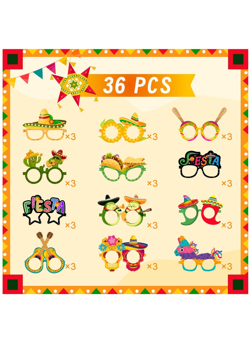 FRUITFUL PARTY Mexican Fiesta Party Glasses, 36pcs Fiesta Party Paper Glasses Set Cinco De Mayo Paper Glasses for Mexican Birthday Party Decorations  - Image 2