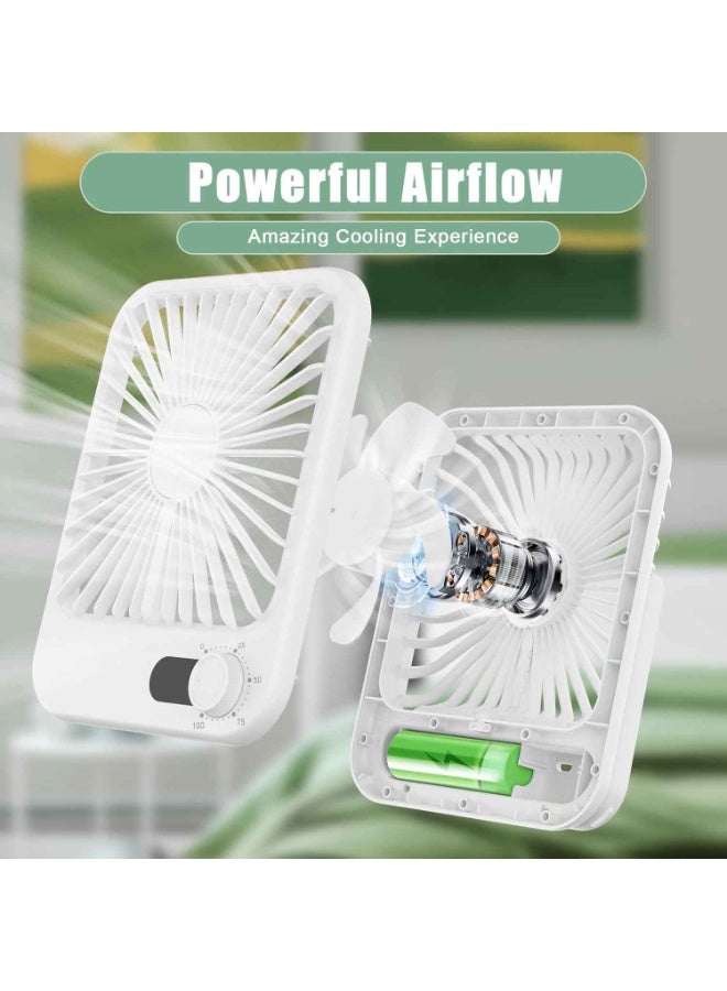 Travel Fan for Sleeping,Free 4 Cooling Patches, 6.8" Small Portable Fan Rechargeable Battery Powered, 100 Speeds Personal Mini Desk Fan for Office Bedroom, Cruise Ship Beach Vacation Travel Essentials, White - Image 5