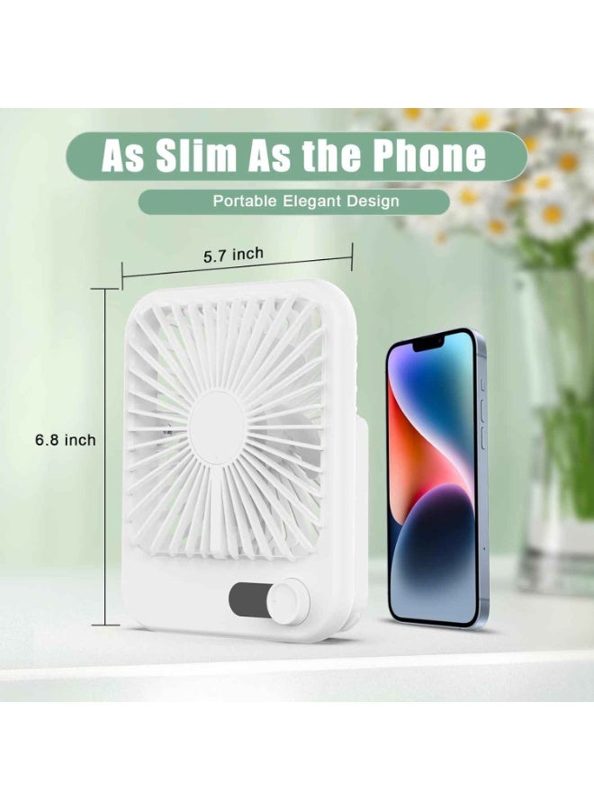 Travel Fan for Sleeping,Free 4 Cooling Patches, 6.8" Small Portable Fan Rechargeable Battery Powered, 100 Speeds Personal Mini Desk Fan for Office Bedroom, Cruise Ship Beach Vacation Travel Essentials, White - Image 4