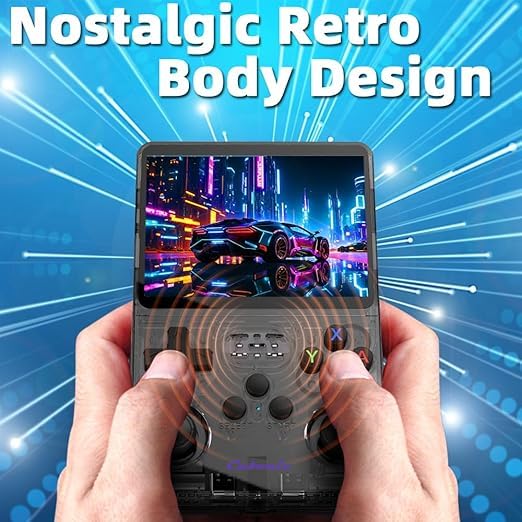 Cubonic CrystalPlay R36S Retro Gaming Console, Transparent PixelGlass, 3.5-Inch LCD Screen, RK3326 Quad-Core, 15000+ Games, Dual Joystick, Support MAX 256GB Storage, 3000mAh Battery (black) - Image 5