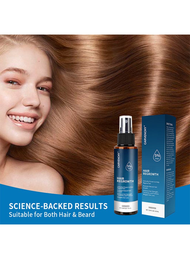 CARVENCHY Minoxidil Hair Regrowth Treatment,Hair Growth Serum 5% Minoxidil for Men and Women,Hair Regrowth Treatment for Stronger Thicker Longer Hair - With Biotin - Help to Stop Thinning and Loss Hair 3.38fl.oz/100ml - Image 2