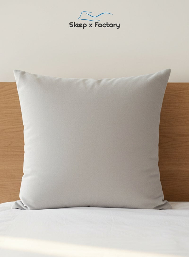 Sleep x Factory Velvet Off-White Decorative Cushion – 45x45 cm – Microfiber Filled Pillow - Image 2