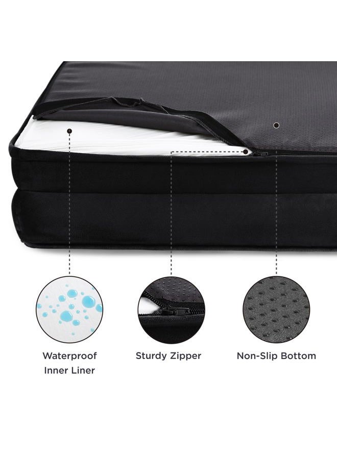 Bedsure سرير كلاب طبي للكلاب الكبيرة جداً - XL سرير أريكة قابل للغسل للكلاب الكبيرة، سرير كلب مريح من الفوم مع غطاء قابل للإزالة والغسل، بطانة مقاومة للماء وقاعدة غير قابلة للانزلاق، أسود - Image 3