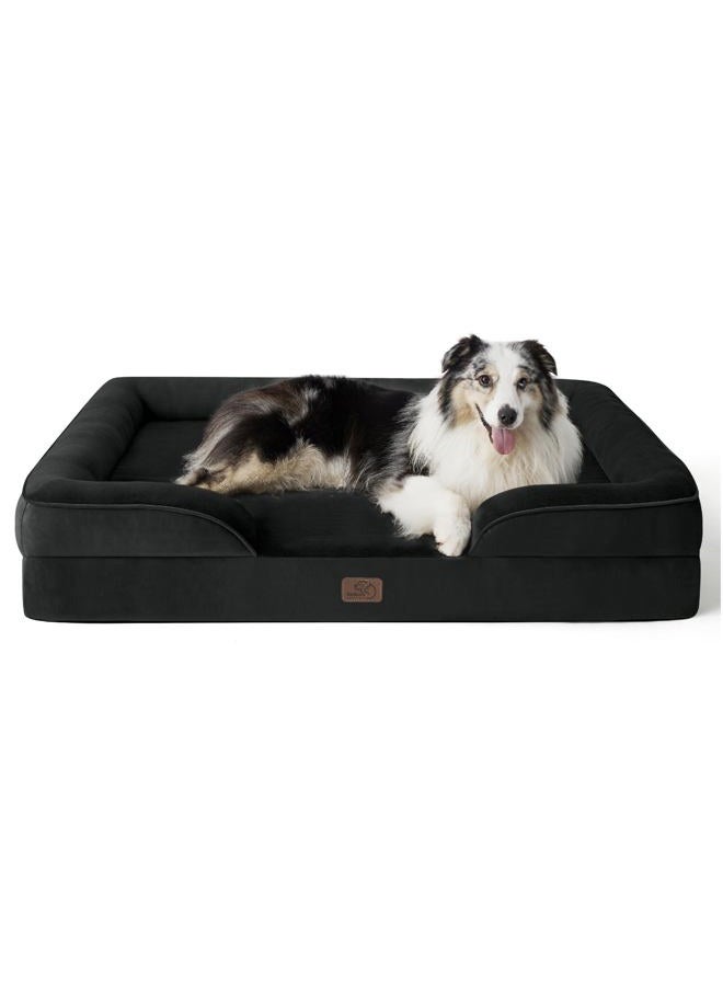 Bedsure سرير كلاب طبي للكلاب الكبيرة جداً - XL سرير أريكة قابل للغسل للكلاب الكبيرة، سرير كلب مريح من الفوم مع غطاء قابل للإزالة والغسل، بطانة مقاومة للماء وقاعدة غير قابلة للانزلاق، أسود - Image 1