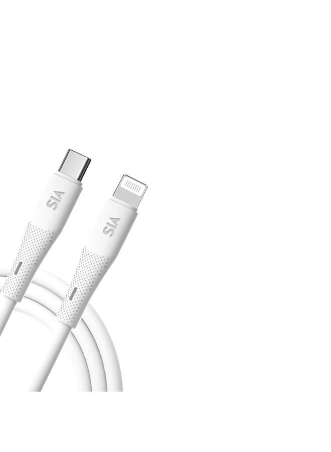sia soft rubber cable : tpe Real liquid silicon rubber 1.0m -5.0A - OD 3.8 - Copper  White with aluminum case TYPE C - Lighting   35W (SUPPORT 60W) - Image 1