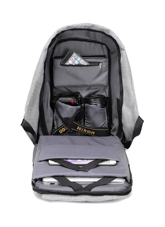NIBEMINENT Anti Theft Series Laptop Backpack With USB Charging Port Grey/Black  - Image 2