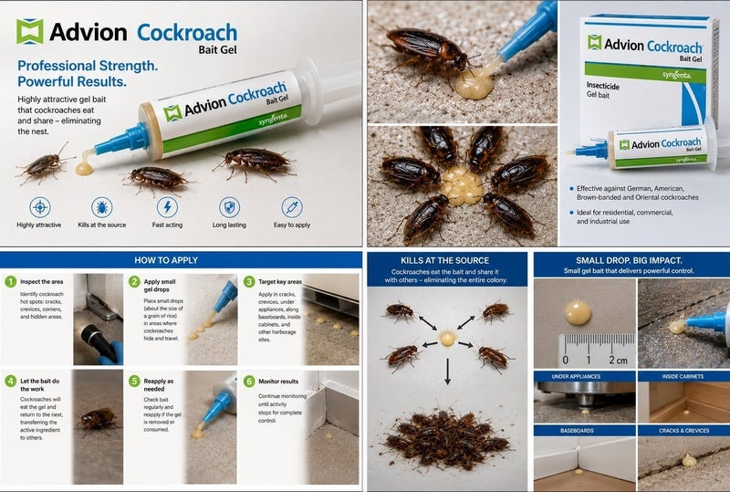 طُعم جل أدفيون لمكافحة الصراصير. جل قاتل للصراصير، أنبوب واحد 30 غرام - Image 2