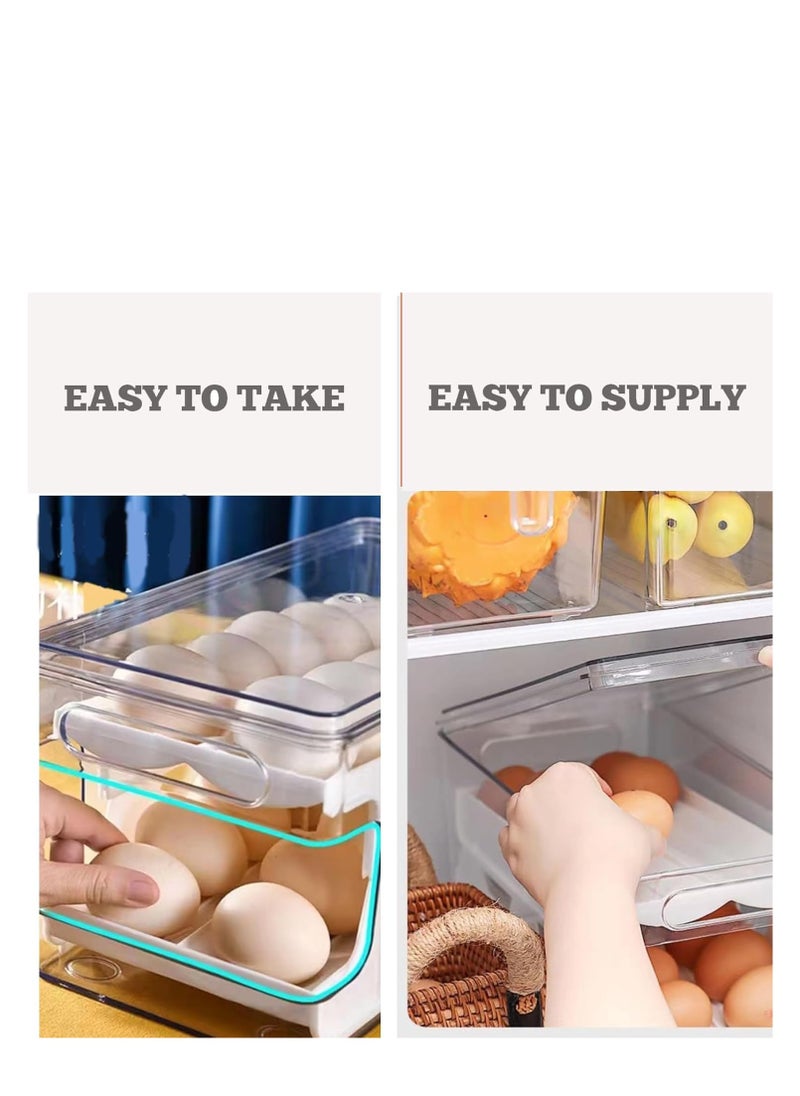 Y&D Rolling Egg Holder For Refrigerator,Eggs 24 Count Organizer for Refrigerator,Egg Storage Container Dispenser For Refrigerator,Deviled Egg Containers With Lid,Clear Plastic Egg Tray for fridge  - Image 4