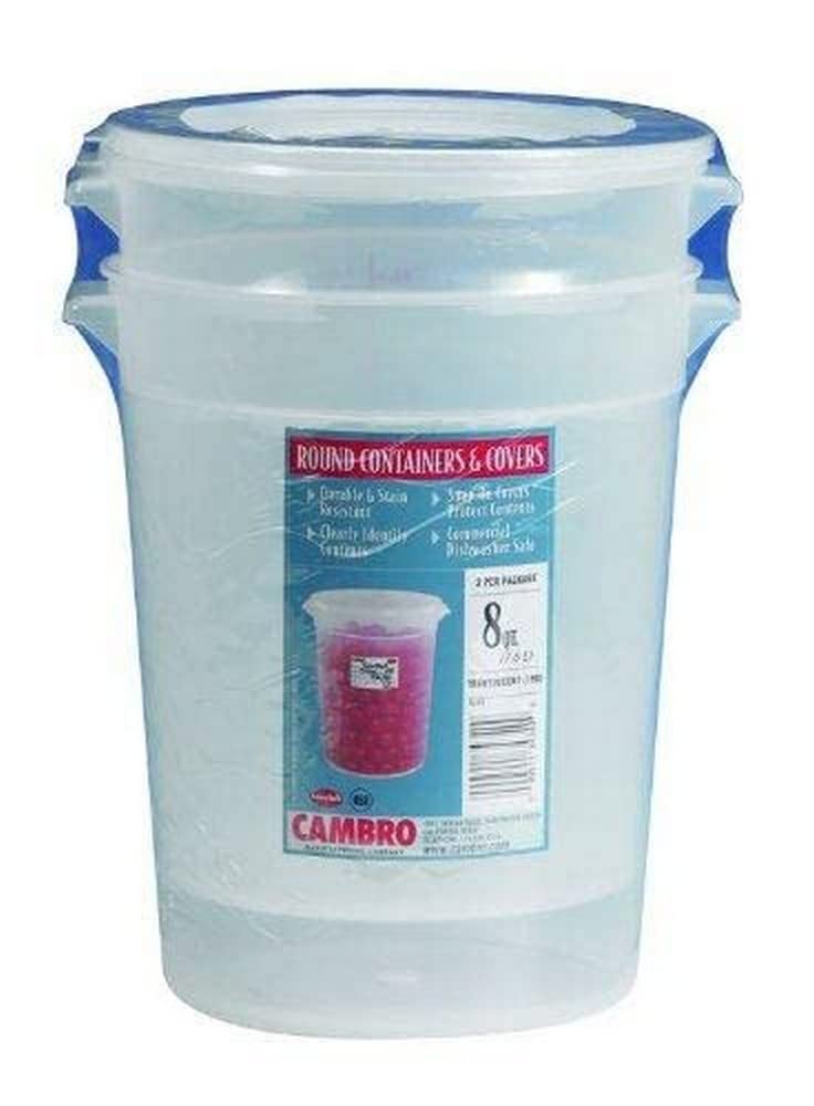 Cambro 8Quart Round FoodStorage Container with Lid Set of 2