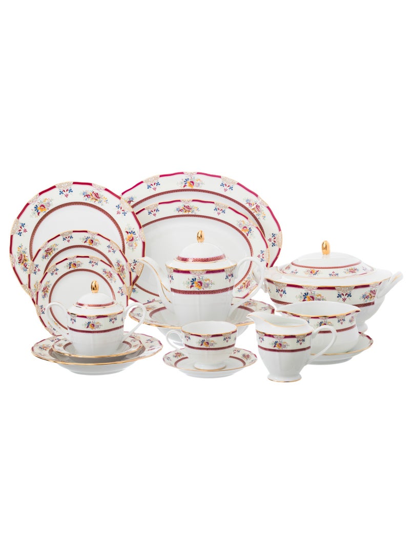 هيك طقم سفرة بورسلين ياماسين ياباني مطلي بالذهب 95 قطعة - Image 1