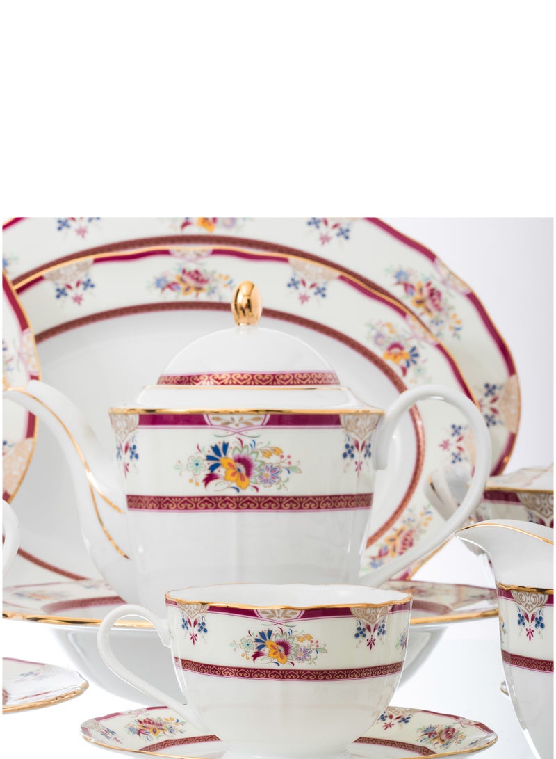 هيك طقم سفرة بورسلين ياماسين ياباني مطلي بالذهب 95 قطعة - Image 3