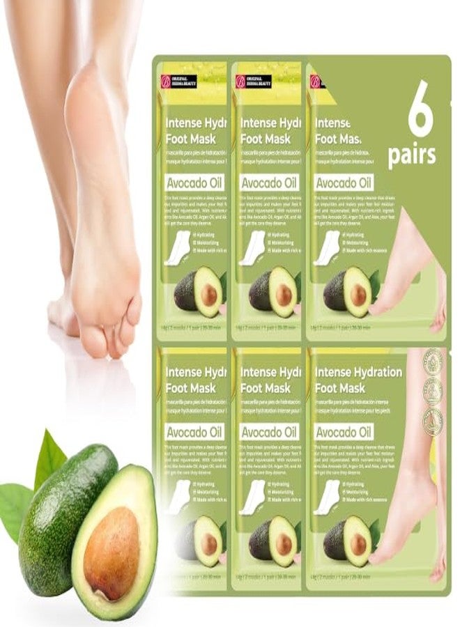 Innerest Original Derma Beauty Foot Mask 6 Pairs Avocado Oil Foot Masks Foot Bath Pedicure Supplies - Image 1