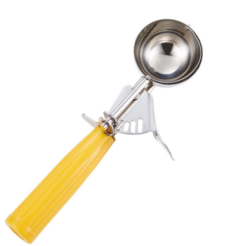 Saebye Portion Scoop - #20 (1.5 oz) - Disher, Cookie Scoop, Ice Cream Scoop - Portion Control - 18/8 Stainless Steel, Yellow Handle, For Cookie, Ice Cream, Meatball, Muffin, Cupcake, Protein Balls - Image 1