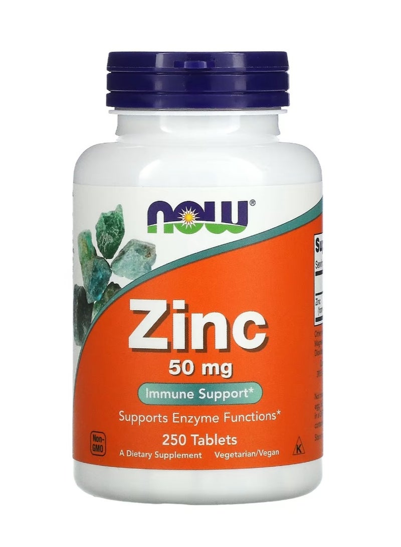 now Zinc 50 mg 250 Tablets - Image 1