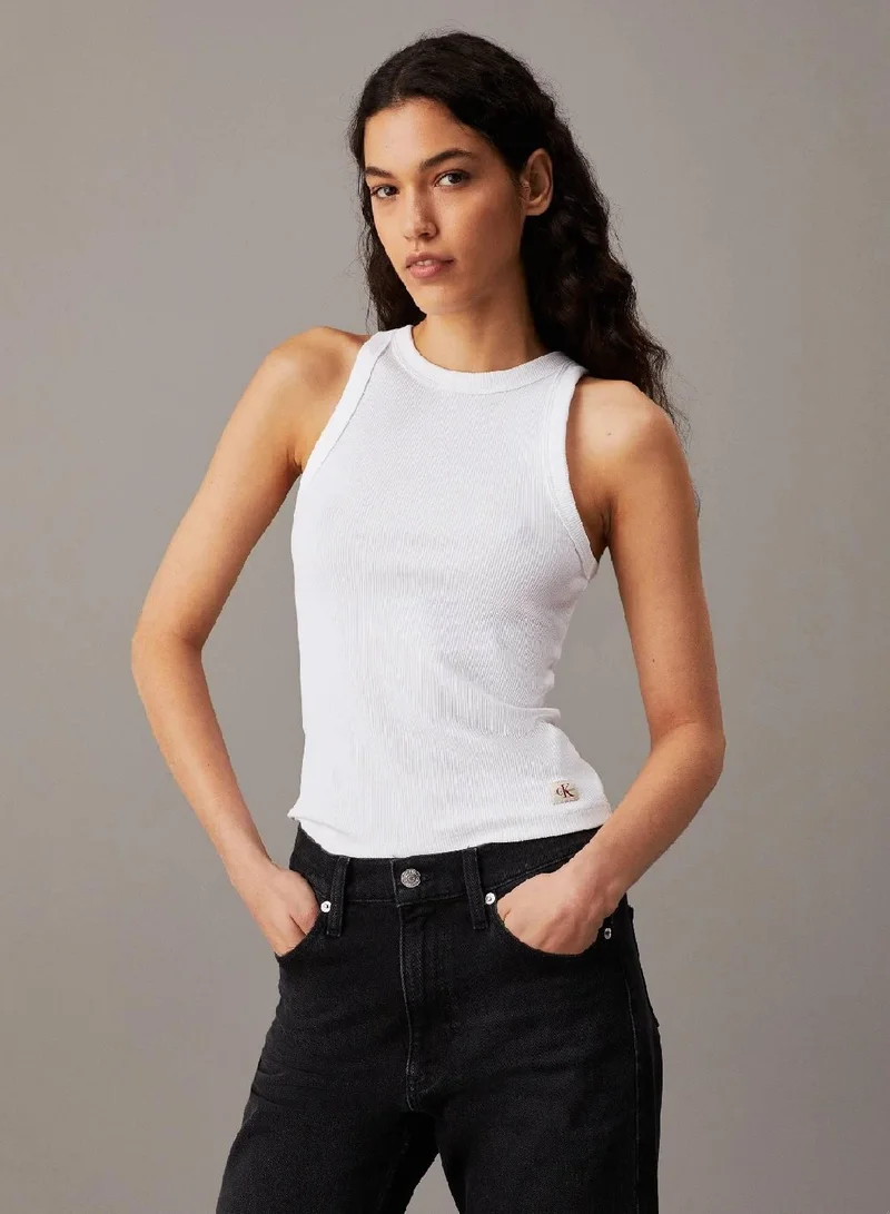 Calvin Klein Jeans Ribbed Cotton Tank Top
