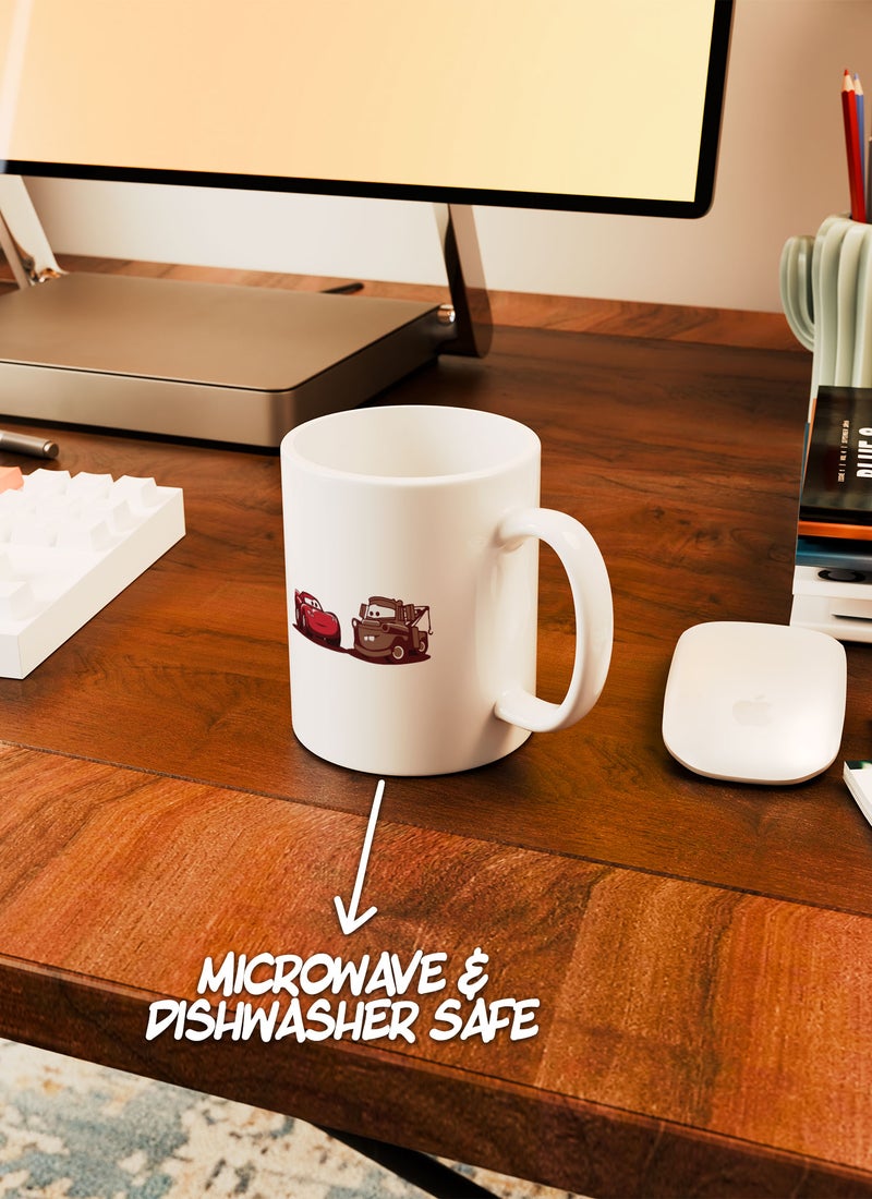LOUD UNIVERSE White Ceramic Coffee Mug Lighitng McQueen And Mater Cars Ceramic Tea Cup - Image 4