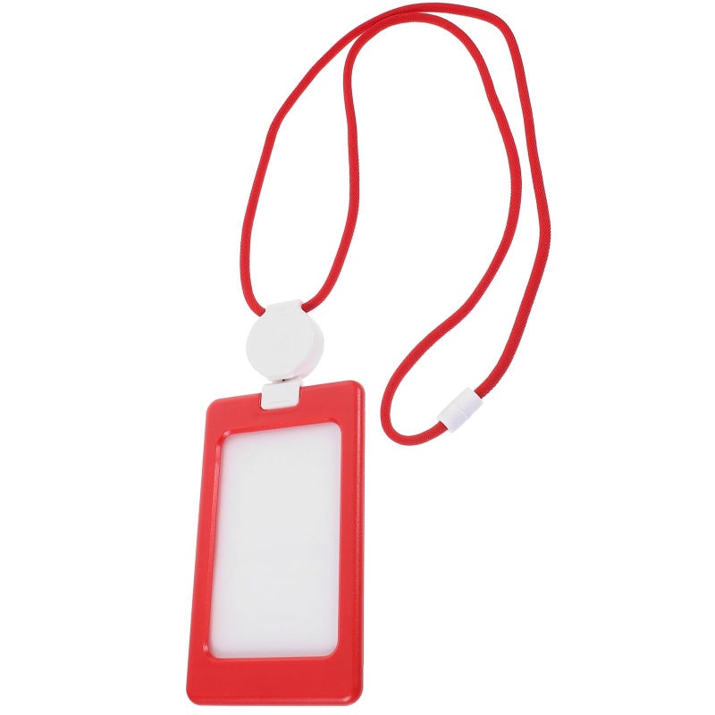 Red Retractable Lanyard Id Badge Holder For Employee Access Cards Office - Image 2