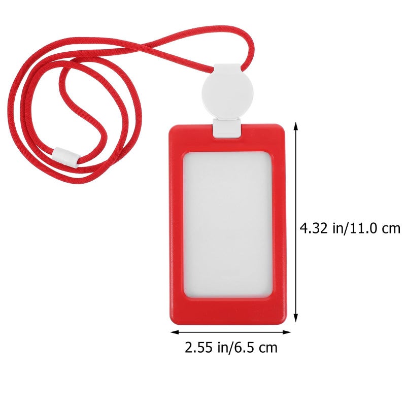 Red Retractable Lanyard Id Badge Holder For Employee Access Cards Office - Image 3
