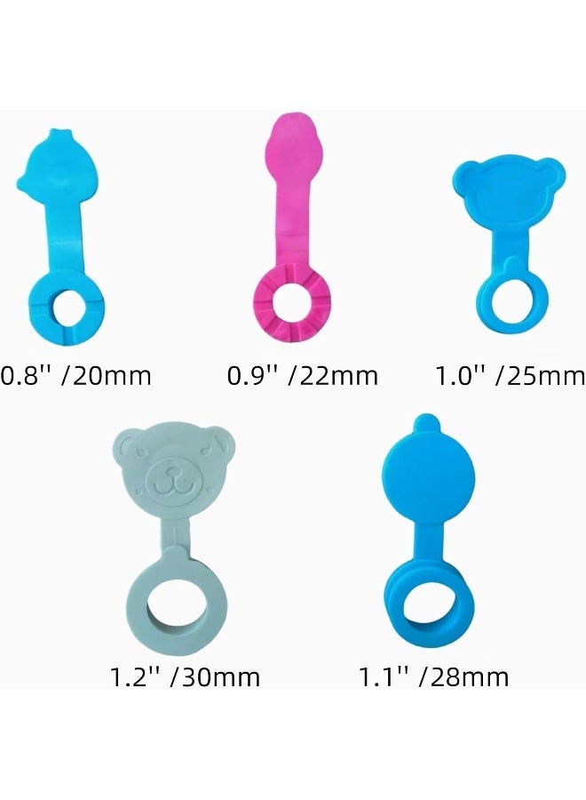 COLDDD سدادات حوض الاستحمام COLDDD، سدادات حوض استحمام سيليكون، تناسب معظم أحواض استحمام الأطفال، 5 أحجام من سدادات أحواض الاستحمام للأطفال (0.8'' I.D.) - Image 4