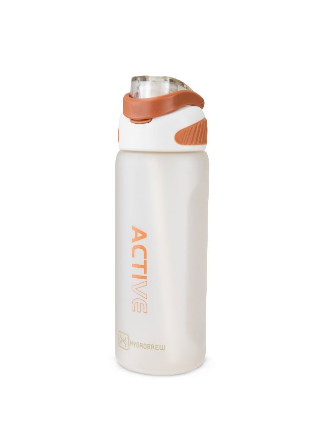 HYDROBREW Sip Switch Tritan Water Bottle 1000ml Leakproof, BPA Free, Straw & Spout Lid- Ivory Terracotta - Image 1