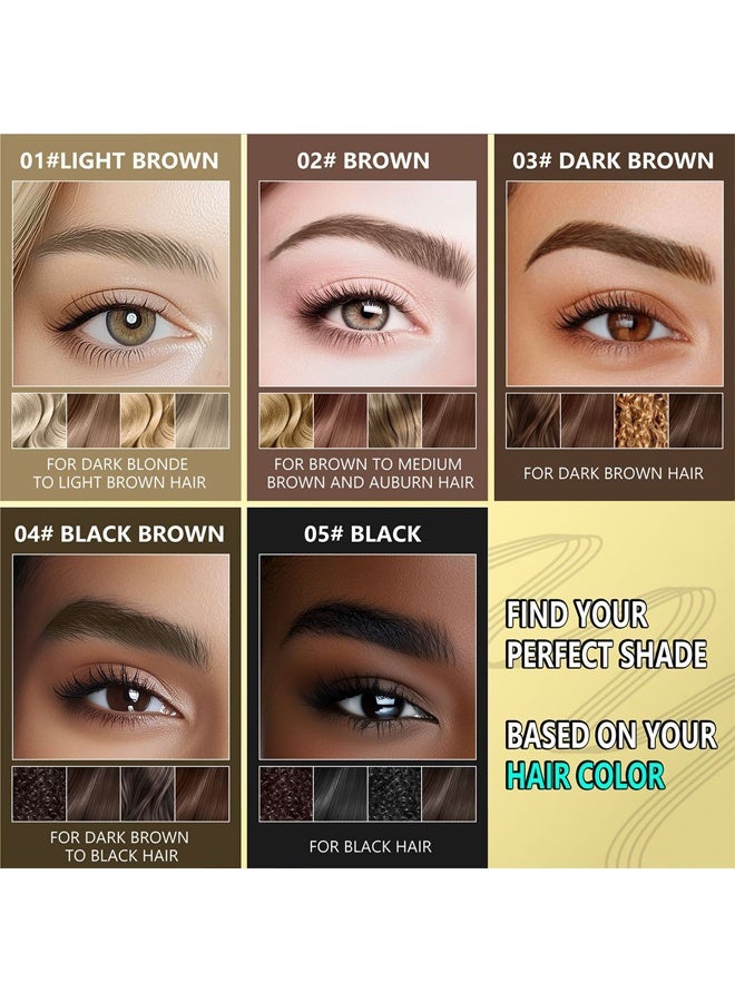 QIC 2 in 1 Brow Pen & Brow Gel- Defined Brows, Microblading Eyebrow Pencil and Clear Brow & Lash Mascara, Eye Brow Shaping and Defining kit for Natural Looking 05#BLACK - Image 5