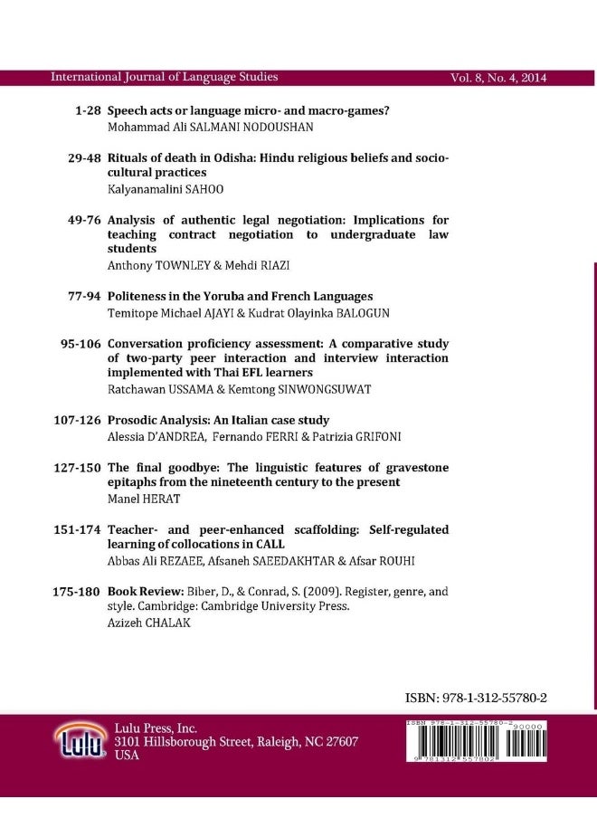 International Journal of Language Studies (IJLS) - volume 8(4)  - Image 2