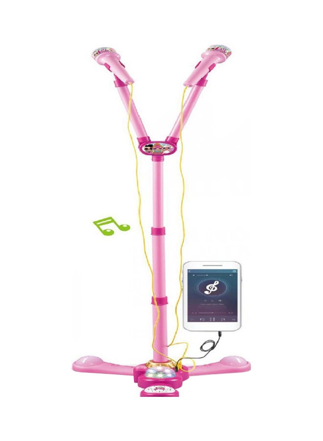 Adjustable Children's Microphone With Light, Music, and MP3 Player Connection - Doll 21x7x36cm