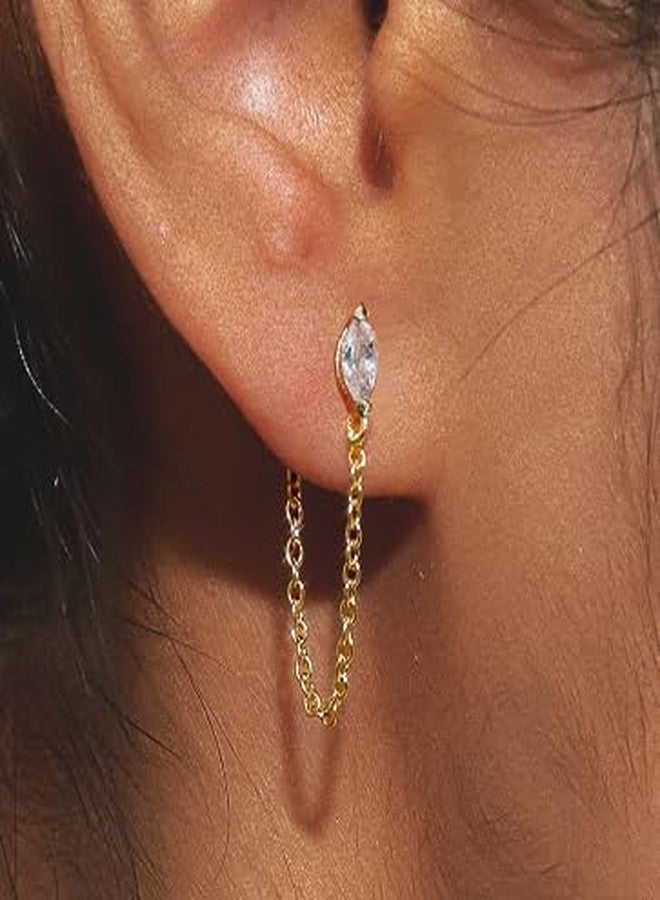 FANZE Chain Earrings Sets for women Gold Plated Cubic Zircon Stud Earring Set Hypoallergenic Dainty Jewelry Gift - Image 2