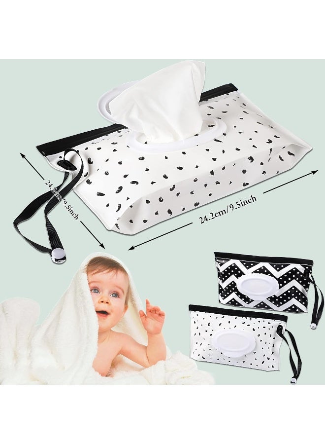 FEBSNOW 2 Pack Baby Wipe Dispenser, Portable Refillable Wipe Holder, Baby Wipes Container, Wipe Dispenser, Reusable Travel Wet Wipe Pouch - Image 2